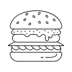 burger icon, burger vector illustration-simple illustration of burger, perfect for burger logos and icons