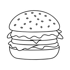 burger icon, burger vector illustration-simple illustration of burger, perfect for burger logos and icons