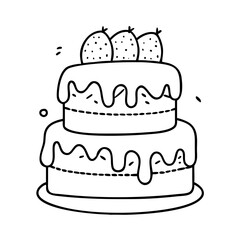 cake icon, cake vector illustration-simple illustration of cake, perfect for cake logos and icons