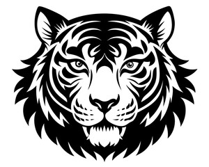 Tiger Head Silhouette Vector & Fierce Animal SVG