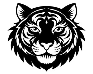 Tiger Head Silhouette Vector & Fierce Animal SVG