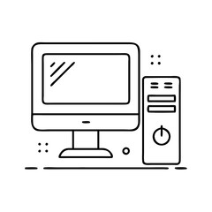 computer icon, computer vector illustration-simple illustration of computer, perfect for computer logos and icons