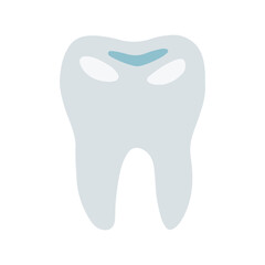 Retro tooth icon on white background. Vector tooth illustration. 