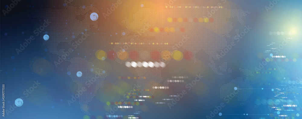 Poster High technology and science background. Abstract  internet communications