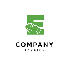 Letter E Frog Logo Icon Vector