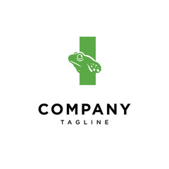 Letter I Frog Logo Icon Vector