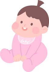 앉아있는 귀여운 아기