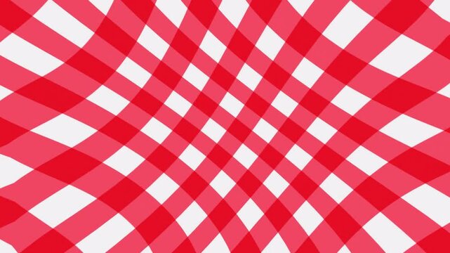 Latticed red gingham pattern waving
