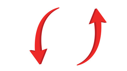 立体的な赤矢印上下ベクターイラスト