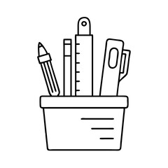 pen holder icon, pen holder vector illustration-simple illustration of pen holder, perfect for pen holder logos and icons