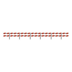 Road barrier fence. Roadblock for safety on highway. Vector illustration.