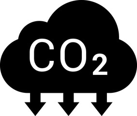 CO2 Cloud Emission and Absorption Icons Set, Reducing CO2 emissions vector icon collection