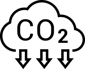 CO2 Cloud Emission and Absorption Icons Set, Reducing CO2 emissions vector icon collection