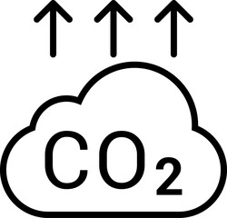 CO2 Cloud Emission and Absorption Icons Set, Reducing CO2 emissions vector icon collection