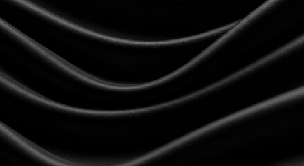 Obraz premium black backgrounds wave fabric texture black background