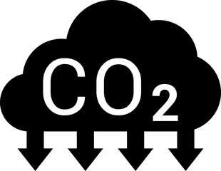 CO2 Cloud Emission and Absorption Icons Set, Reducing CO2 emissions vector icon collection