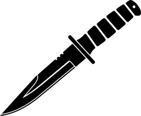 Combat Dagger Silhouette – Double-Edged Tactical Knife Vector Icon