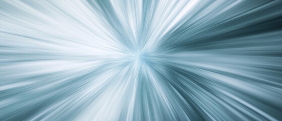 Fototapeta premium Abstract light streaks converge towards a bright center in shades of blue.