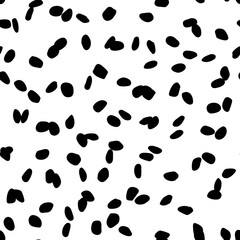 Black Explosion Polka. Dragon fruit Vector. Small Polka Dot. Pattern Cute Design. Black Seamless Vector Fun. Irregular Ink Dot. Random Spot Splatter. Black Dirty Background. Abstract Fashion Icon.