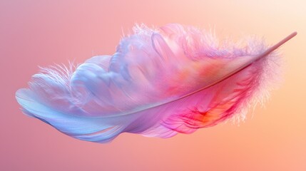 Vibrant feather in pastel hues
