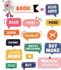 A set of vector modern trendy buttons