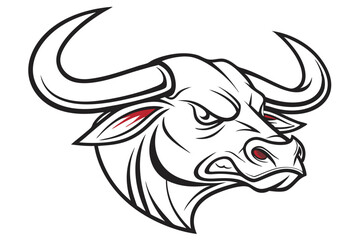 Bold Bull Silhouette Logo Monochrome Vector Illustration of Buffalo, Ox, and Cow Head Design.