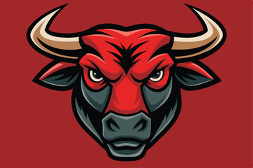 Bold Bull Silhouette Logo Monochrome Vector Illustration of Buffalo, Ox, and Cow Head Design.
