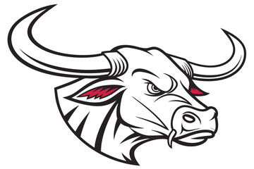 Bold Bull Silhouette Logo Monochrome Vector Illustration of Buffalo, Ox, and Cow Head Design.