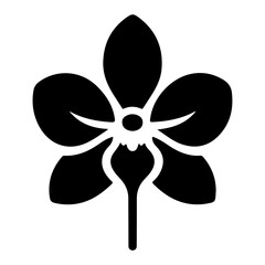 Fototapeta premium Simplified Orchid Flower Icon In Modern Pictogram Vector Style