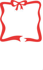 Red ribbon frame design vector on white background,red ribbon boarder frame image,red ribbon  frame design vector for template, banner, and poster 