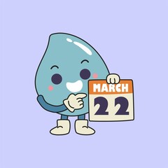 Water Holding Information Board Cartoon Illustration