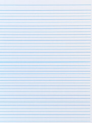 Fototapeta premium blank lined notebook paper with horizontal lines and vertical margin, clean and crumpled ruled sheet for writing, notes, education, or vintage document background