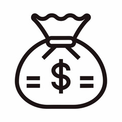 Money Bag Icon With Dollar Symbol Illustration For Financial Concept