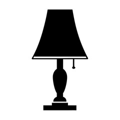 Obraz premium Silhouette Illustration Of An Elegant Table Lamp With A Pull Chain