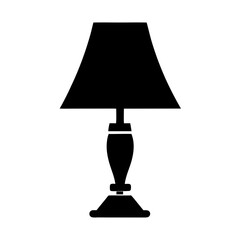 Obraz premium Black And White Silhouette Illustration Of A Classic Table Lamp For Interior Design