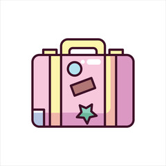Travel Suitcase Icon - Vector Illustration, House Appliances