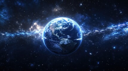 Obraz premium Earth's Celestial Dance, cosmic ballet of light and wonder, showcasing our planet's ethereal beauty against the backdrop of the cosmos.