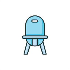 Baby Chair Icon - Vector Illustration, House Appliances