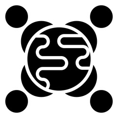 Culture, Hybrid Work Glyph Design Vector Concept