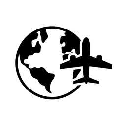 Globe Air Plane Icon