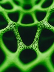 Vibrant Eco-Friendly Design with Intricate Green Patterns and Projecting Structures