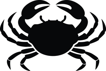 Crab silhouette, crab icon black vector design 