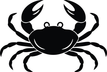 Crab silhouette, crab icon black vector design 