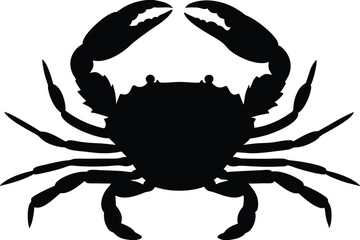 Crab silhouette, crab icon black vector design 