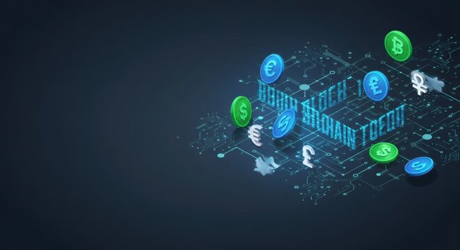 Blockchain Technology Global Cryptocurrency Digital Finance Revolution Future of Money Isometric Illustration