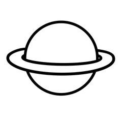 Planet Doodle Outline, Lined Doodle Planet