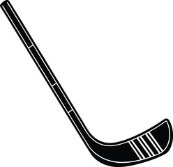 Hockey stick silhouette black and white vector illustration 