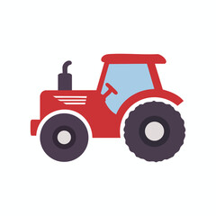 red tractor icon isolated on white background