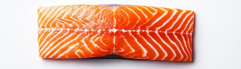 top-down view salmon cut clipart, seafood layout, digital soft light, isolated on white background