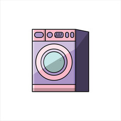 Washing Machine Icon - Vector Illustration, House Appliances Theme.